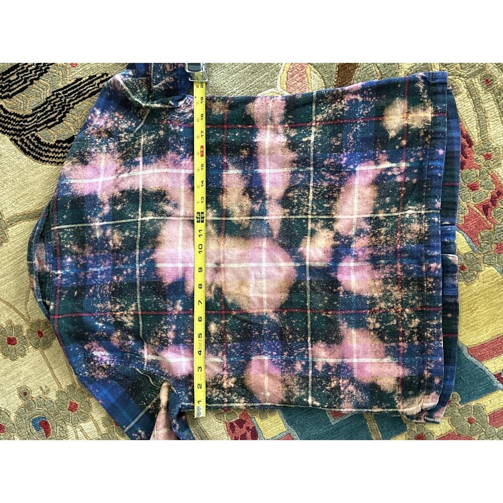Upcycled and Distressed Button-Up Flannel Shirt | Size XS | OOAK - Picture 6 of 6